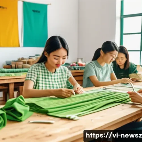 업사이클링 스타트업의 사업 계획서 작성법 - A vibrant Vietnamese upcycling workshop scene showing young artisans from the Millennial and Gen Z g...