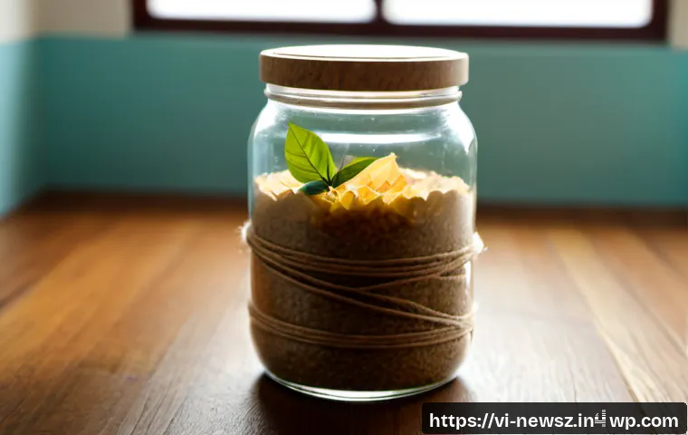 Home 17 업사이클링 제품 패키징의 중요성 - Photorealistic close-up of thoughtfully designed upcycled product packaging on a clean wooden table:...